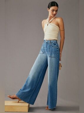 Pilcro The Jane High Rise Wide Leg Jeans Anthropologie Women’s Size 25